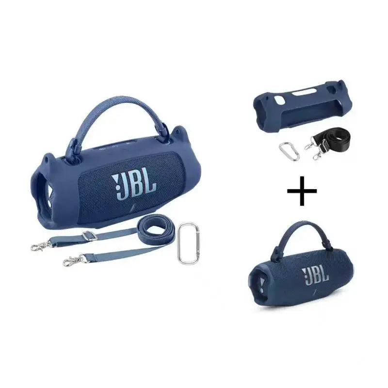 Fadaiqi Silicone Protective Case with Shoulder Strap for JBL Charge 6 Waterproof Portable Bluetooth Speaker - Soft, Drop-Proof Sleeve for Outdoor Party Use (Includes Case and Speaker)