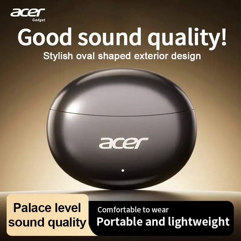 Acer OHR627 Electronic In-Ear Short-Stem Wireless Earbud - Bluetooth 5.4 Connection, ENC Noise Cancellation, 3D Surround Sound, Audio-Video Sync, Pure Vocal Mode, Long Standby, USB-C Fast Charging, Waterproof Comfort Fit