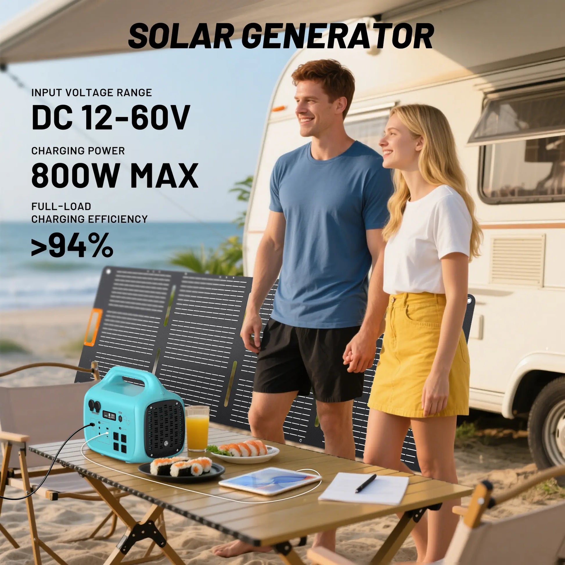 Tik Portable Power Bank - 1800W/1024Wh Lifepo4 Unit, 1.5H Fast Charging, UPS Function, 4X1800W AC/100W USB-C Output, Solar Energy Storage Power Supplies for Camping, RV Travel, Home Use (200W/400W Solar Panel Optional)
