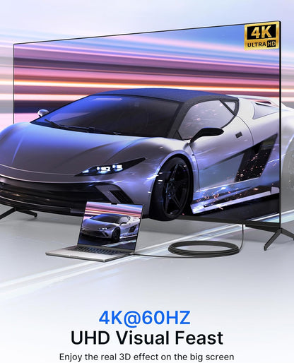 6FT Mini HDMI to HDMI Cable, High-Speed 4K 60Hz HDMI 2.0 with Aluminum Shell and Braided Design, Compatible with Cameras, Camcorders, Tablets, Graphics Cards, Laptops, and Raspberry Pi Zero W