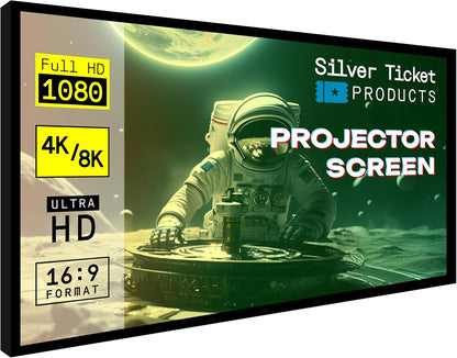 STR Series 150" Diagonal Fixed Frame Home Theater Projection Screen for 4K/8K Ultra HD, HDR & Active 3D, 16:9 Format, White Material