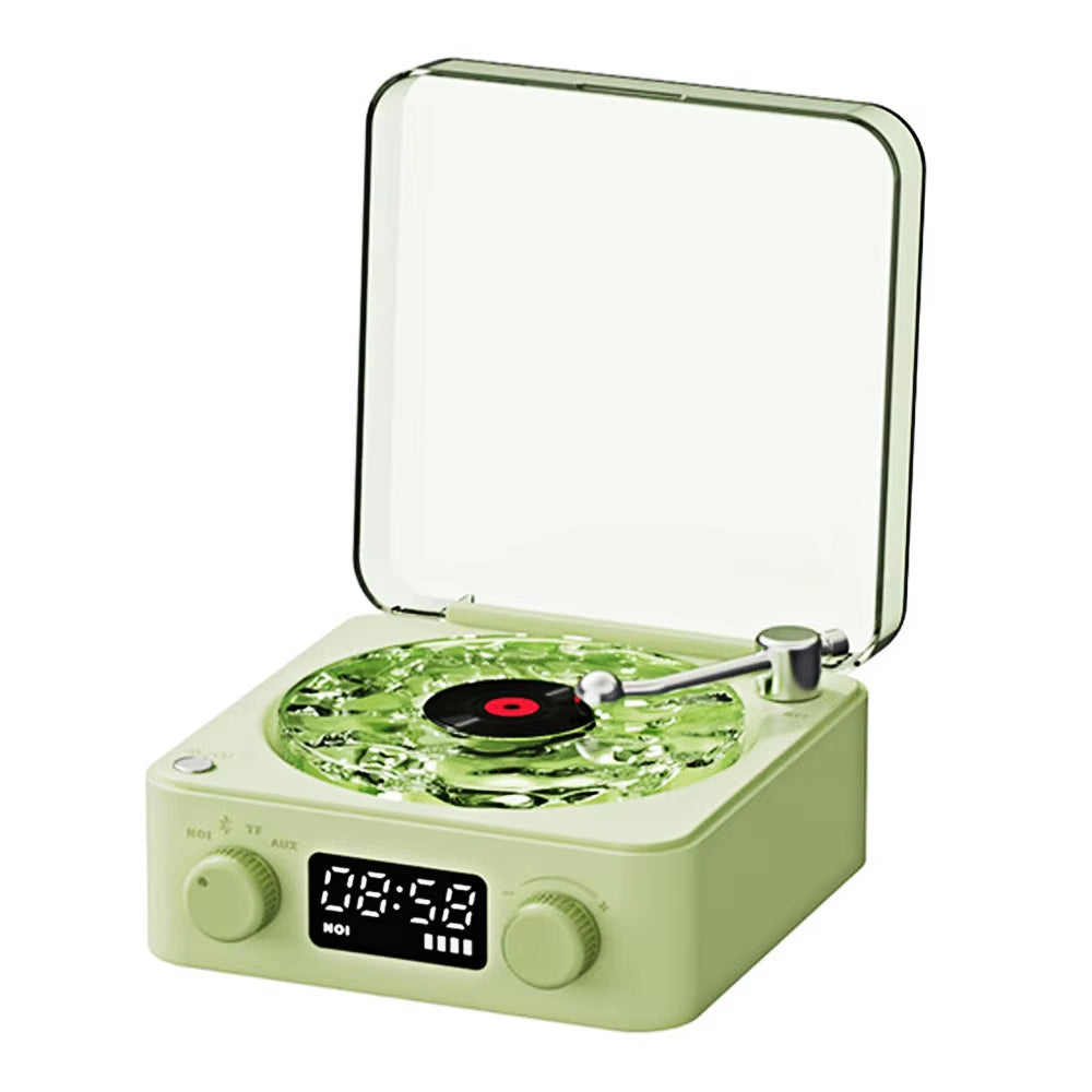 Portable Mini Retro Bluetooth Speaker with Subwoofer and RGB Light - Sleep Aid with TF Card Support