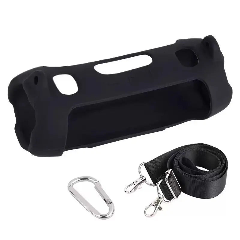 Fadaiqi Silicone Protective Case with Shoulder Strap for JBL Charge 6 Waterproof Portable Bluetooth Speaker - Soft, Drop-Proof Sleeve for Outdoor Party Use (Includes Case and Speaker)