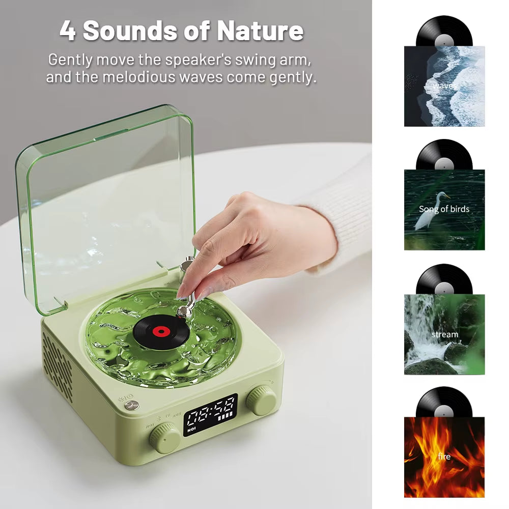 Portable Mini Retro Bluetooth Speaker with Subwoofer and RGB Light - Sleep Aid with TF Card Support