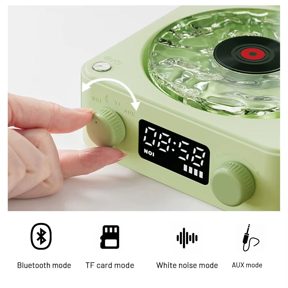 Portable Mini Retro Bluetooth Speaker with Subwoofer and RGB Light - Sleep Aid with TF Card Support