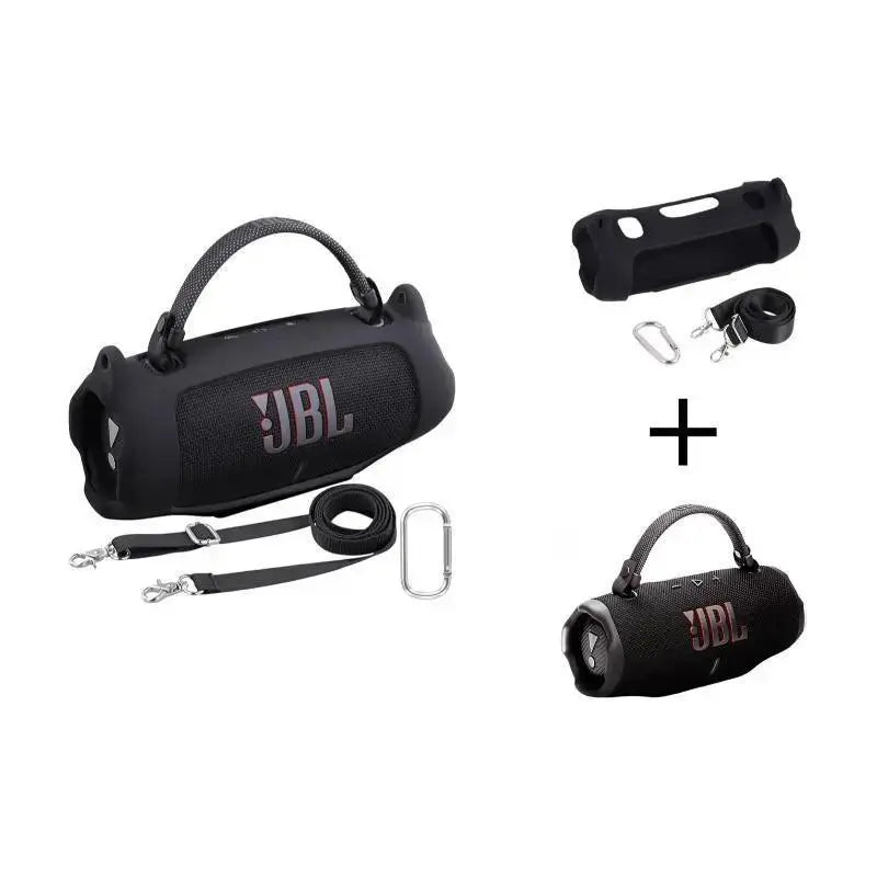 Fadaiqi Silicone Protective Case with Shoulder Strap for JBL Charge 6 Waterproof Portable Bluetooth Speaker - Soft, Drop-Proof Sleeve for Outdoor Party Use (Includes Case and Speaker)