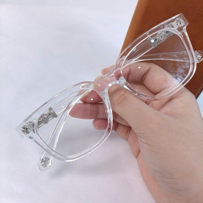 Unisex Metal Frame Blue Light Blocking Glasses - Flat Lenses, Trendy Square Shape, Casual Versatile, Black-Gold, Party Gift for Adults' Daily Wear