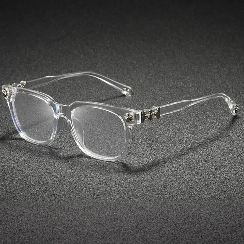 Unisex Metal Frame Blue Light Blocking Glasses - Flat Lenses, Trendy Square Shape, Casual Versatile, Black-Gold, Party Gift for Adults' Daily Wear