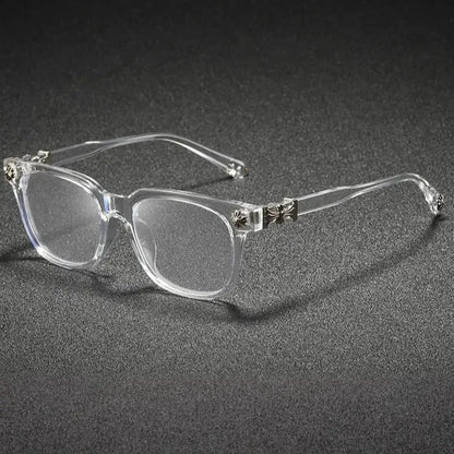 Unisex Metal Frame Blue Light Blocking Glasses - Flat Lenses, Trendy Square Shape, Casual Versatile, Black-Gold, Party Gift for Adults' Daily Wear