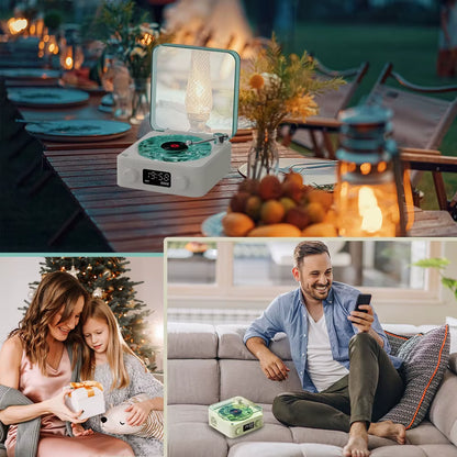 Portable Mini Retro Bluetooth Speaker with Subwoofer and RGB Light - Sleep Aid with TF Card Support
