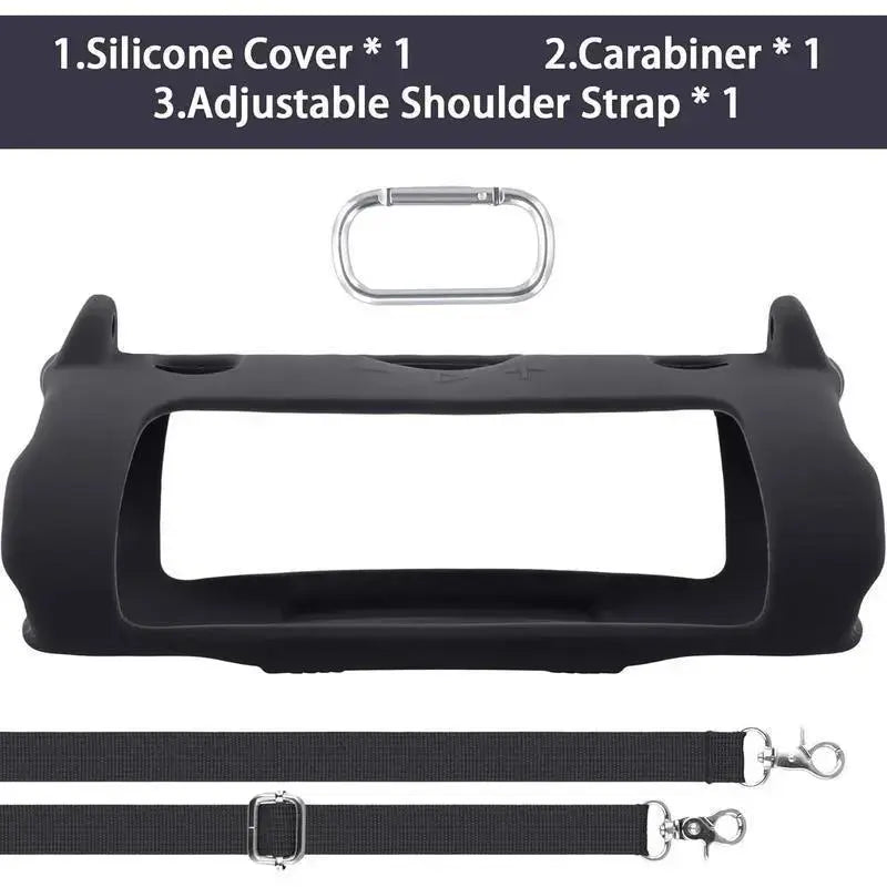 Fadaiqi Silicone Protective Case with Shoulder Strap for JBL Charge 6 Waterproof Portable Bluetooth Speaker - Soft, Drop-Proof Sleeve for Outdoor Party Use (Includes Case and Speaker)
