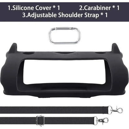 Fadaiqi Silicone Protective Case with Shoulder Strap for JBL Charge 6 Waterproof Portable Bluetooth Speaker - Soft, Drop-Proof Sleeve for Outdoor Party Use (Includes Case and Speaker)