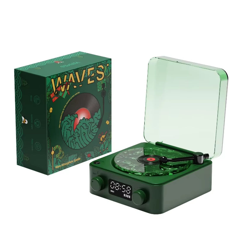 Portable Mini Retro Bluetooth Speaker with Subwoofer and RGB Light - Sleep Aid with TF Card Support