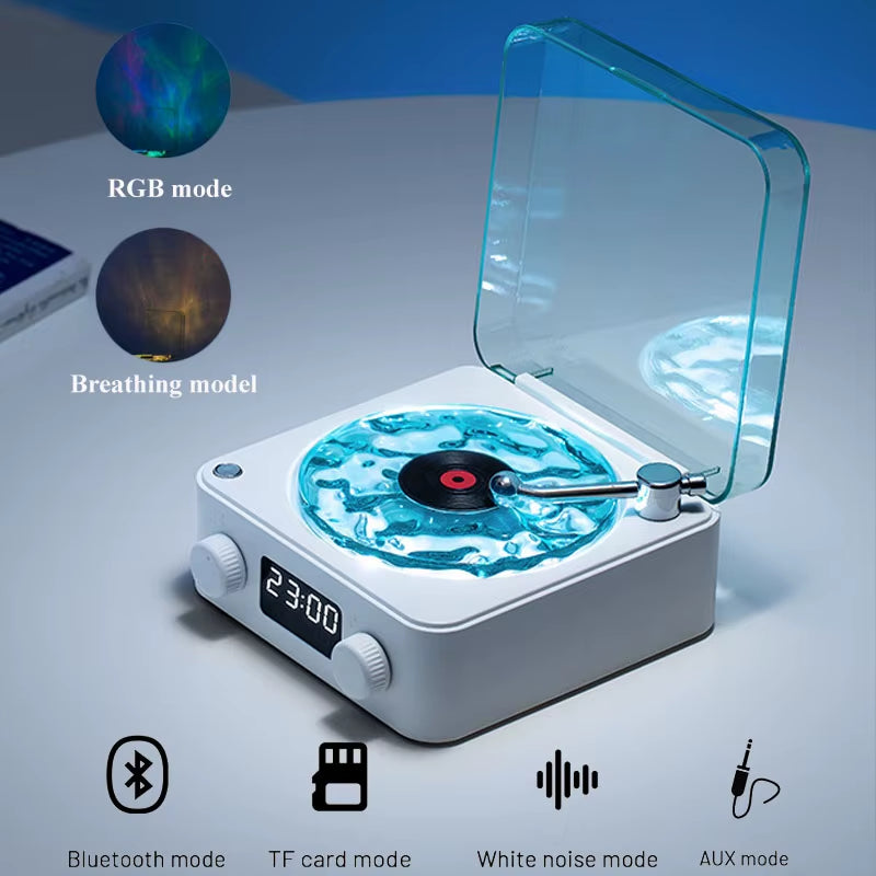 Portable Mini Retro Bluetooth Speaker with Subwoofer and RGB Light - Sleep Aid with TF Card Support
