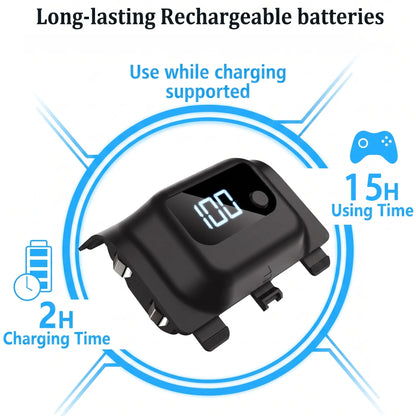 Tuodes 15-Hour Battery Pack for Xbox Series X Controller, 1200mAh Capacity with USB Cable for Enhanced Gaming Experience on Xbox Series S