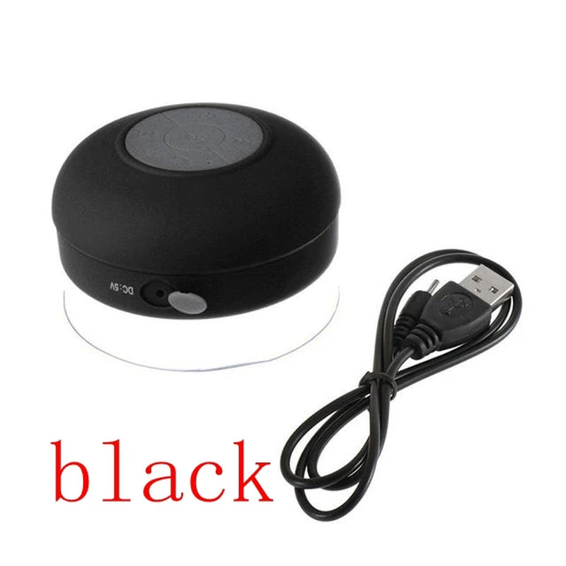 Compact Waterproof Bluetooth Speaker with Suction Cup and Hands-Free Microphone for Shower, Pool, Beach, and Car Use