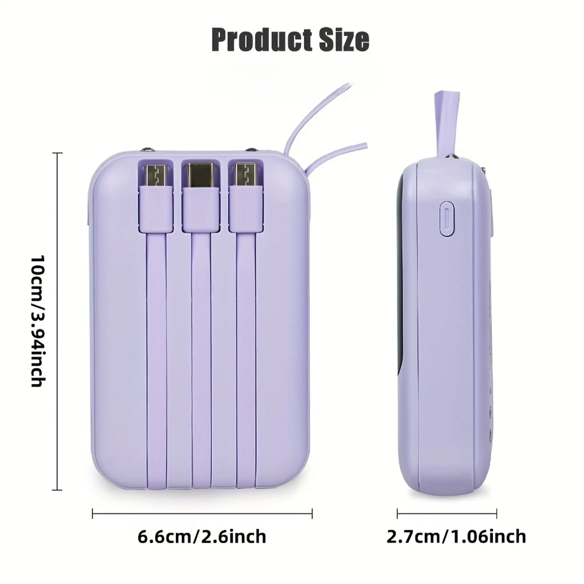 20000Mah Portable Power Bank (Portable Charger) with Built-In 4 Retractable Cables, LED Digital Display, Dual USB Output, LED Light Flashlight, Lanyard, Micro Plug for Mobile Devices, Iphone, Android Smartphones & Electronics (Device Protection Included)