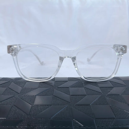 Unisex Metal Frame Blue Light Blocking Glasses - Flat Lenses, Trendy Square Shape, Casual Versatile, Black-Gold, Party Gift for Adults' Daily Wear
