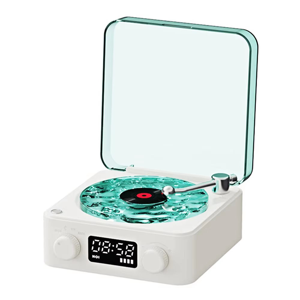 Portable Mini Retro Bluetooth Speaker with Subwoofer and RGB Light - Sleep Aid with TF Card Support