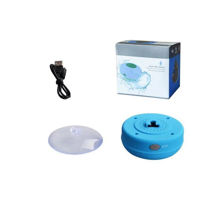 Compact Waterproof Bluetooth Speaker with Suction Cup and Hands-Free Microphone for Shower, Pool, Beach, and Car Use