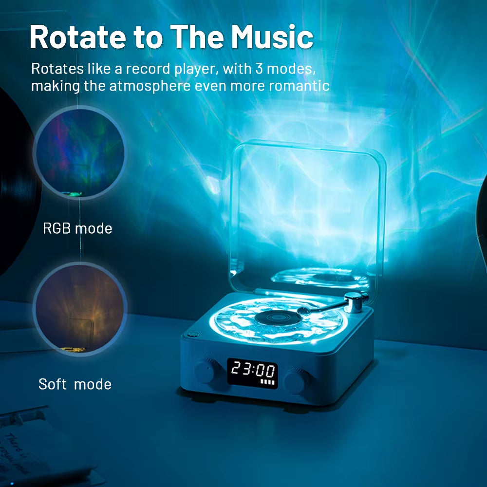 Portable Mini Retro Bluetooth Speaker with Subwoofer and RGB Light - Sleep Aid with TF Card Support