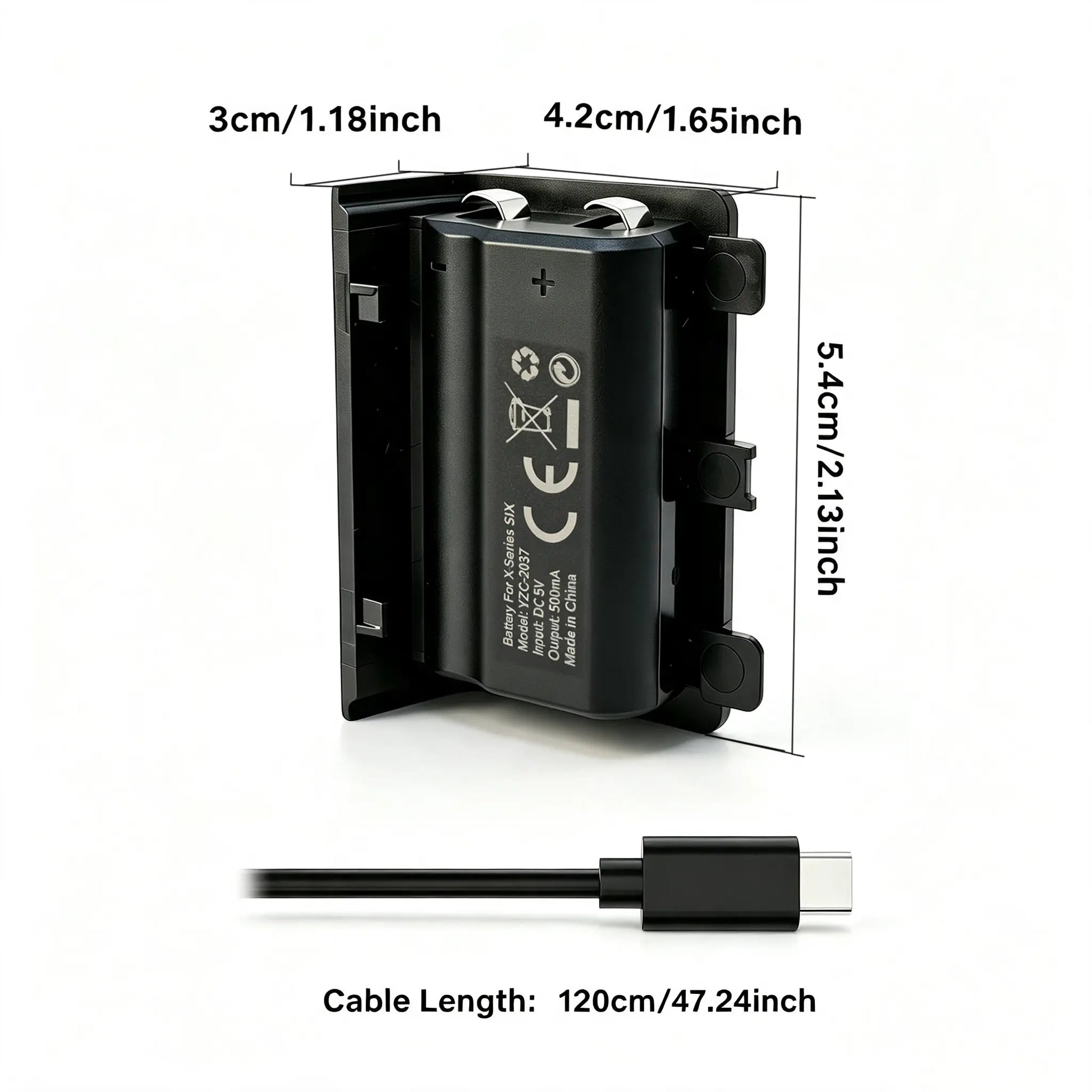 Tuodes 15-Hour Battery Pack for Xbox Series X Controller, 1200mAh Capacity with USB Cable for Enhanced Gaming Experience on Xbox Series S