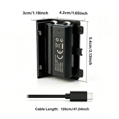 Tuodes 15-Hour Battery Pack for Xbox Series X Controller, 1200mAh Capacity with USB Cable for Enhanced Gaming Experience on Xbox Series S